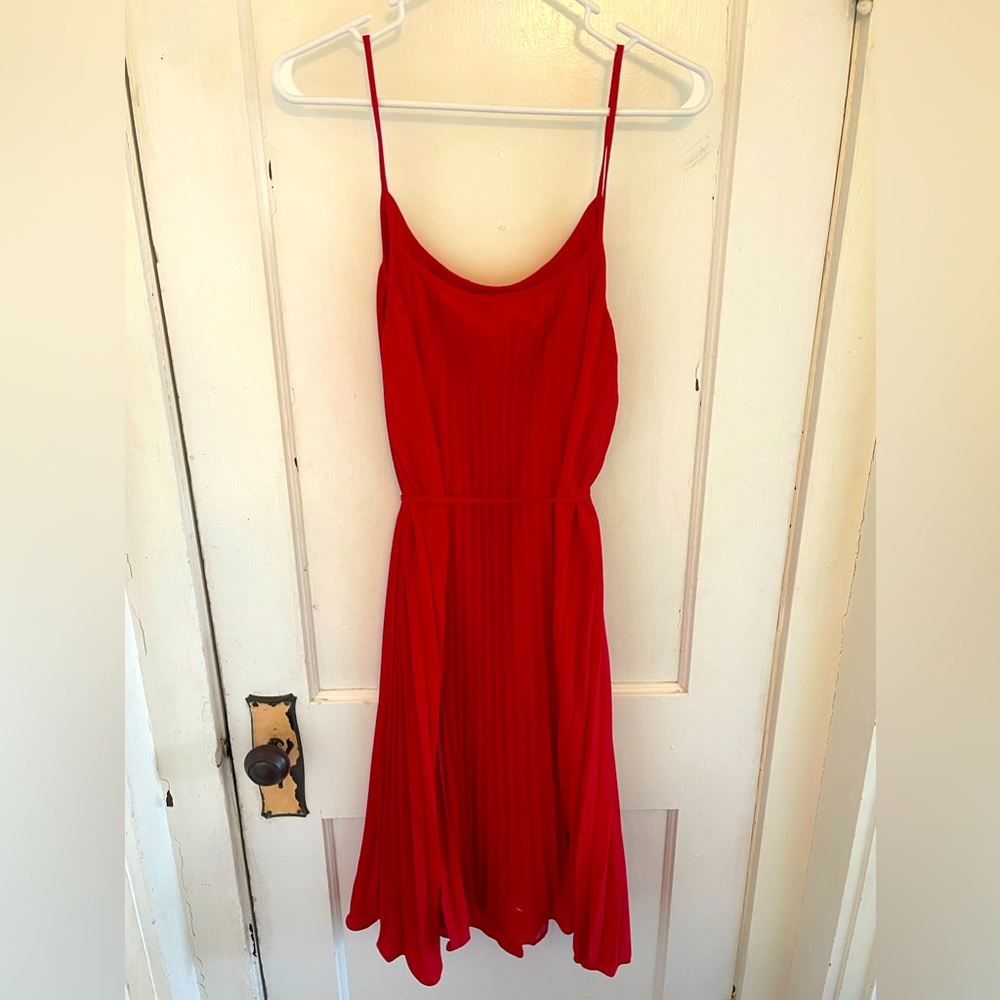 Red Pleated Dress